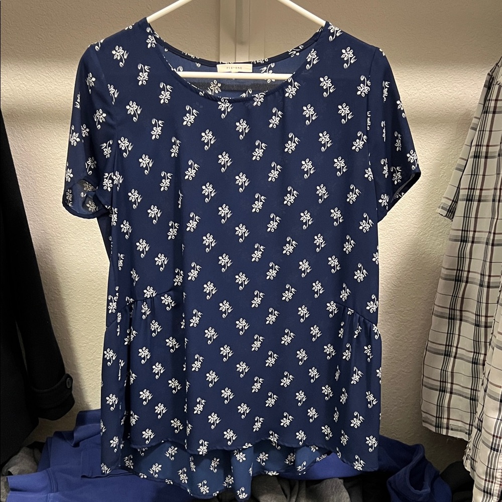Floral Blue Women's Top